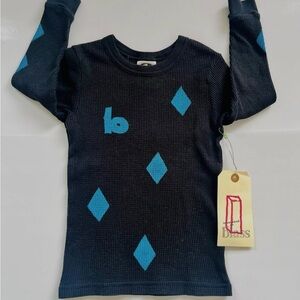 Blass Kids Long Sleeve Thermal Top with Blue Diamond Accents